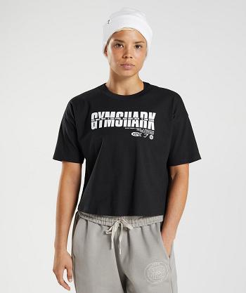 Dámské Oříznuté Topy Gymshark Gs10 Year Midi Černé | CZ 3697LIS
